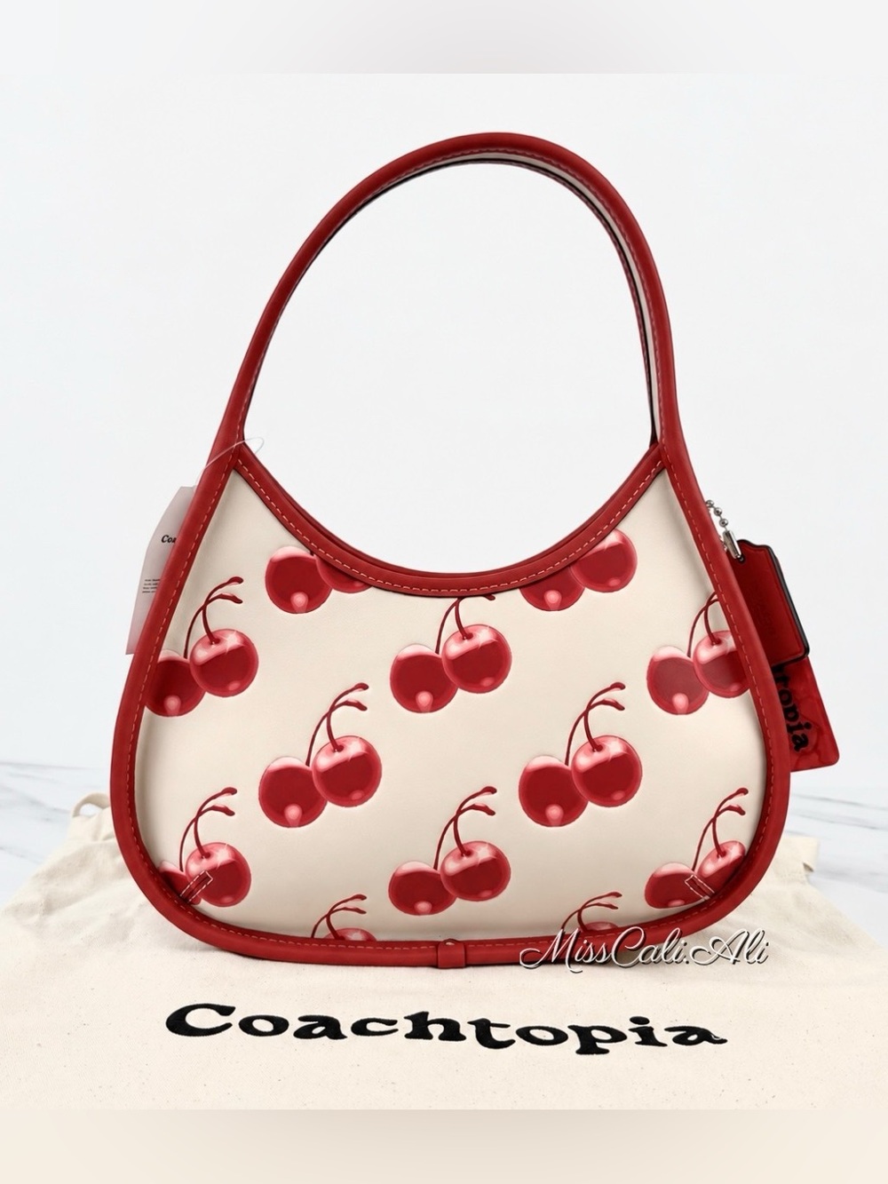 NWT COACH 🍒 Coachtopia Ergo Bag With Cherry Print – Cloud Multi